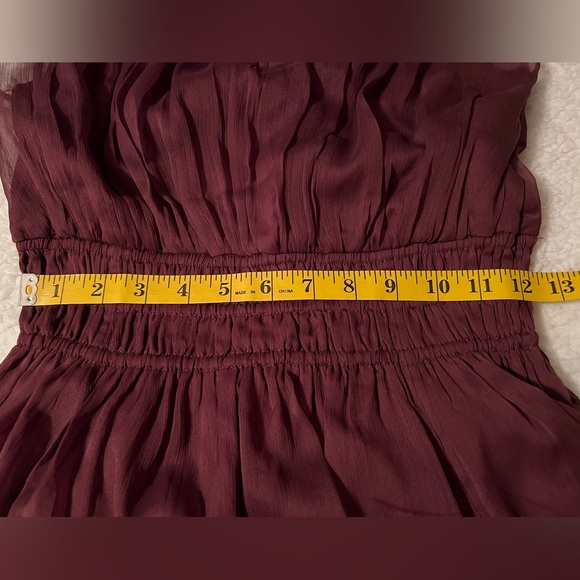 NWT Abercrombie & Fitch Chiffon Easy High-Neck Midi Dress with ruffled hem - Picture 12 of 16